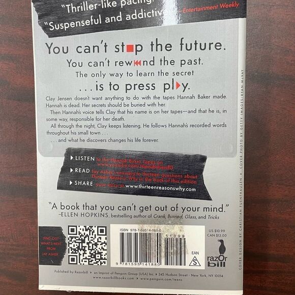 Thirteen Reasons Why Book - Picture 2 of 3